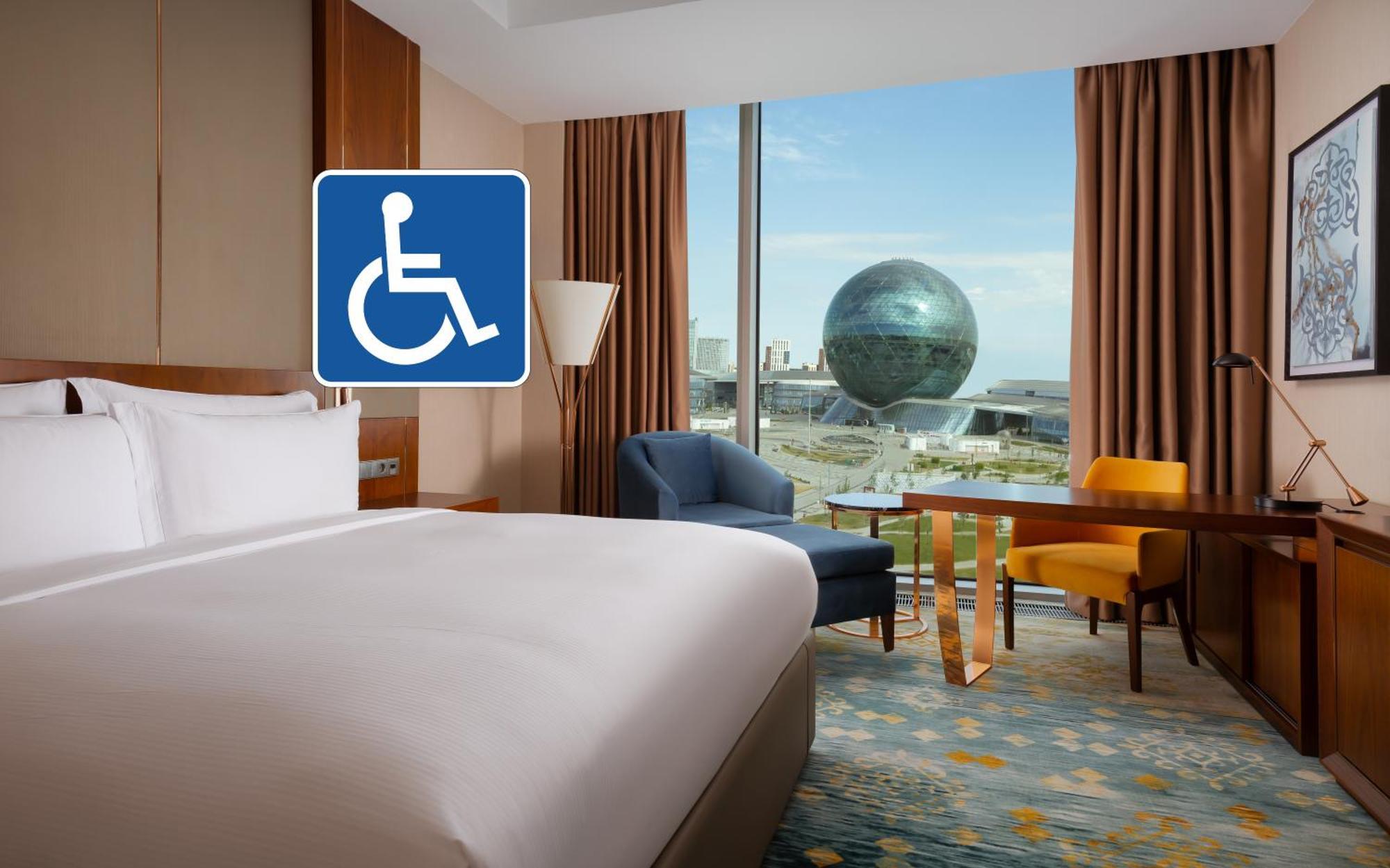 Hilton Astana Hotel Exterior photo Accessible room at the Conrad Hilton London St Pancras