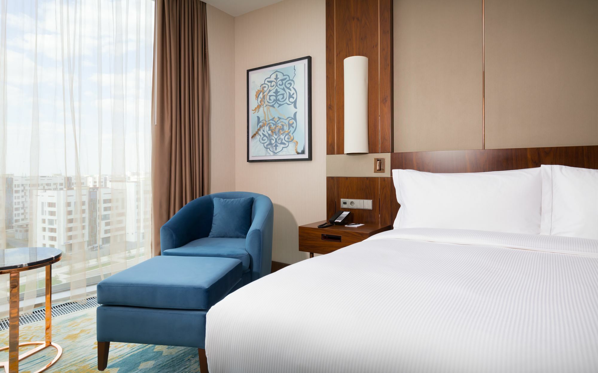 Hilton Astana Hotel Exterior photo A guest room at the hotel